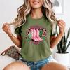 Howdy Yall Western Fashion Country Womens T-Shirt Pink Boots Cactus