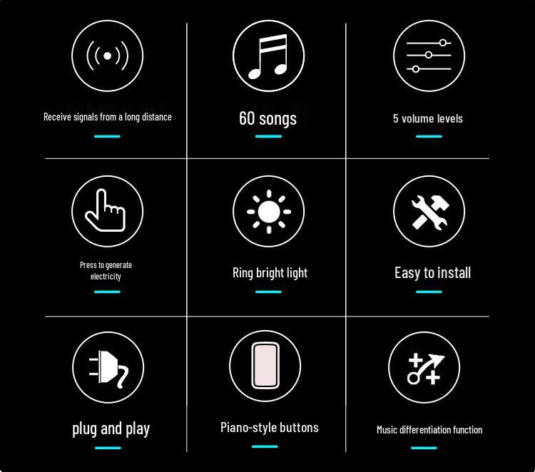 Wireless Self-Powered Long-Distance Doorbell with Waterproof Call Button for Elderly