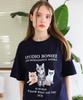 BONIEE Cia Cat Kitten Cat Graphic Loose Oversized T-Shirt Navy