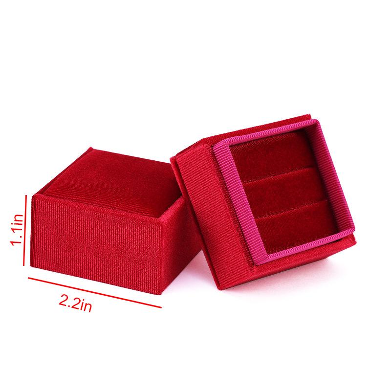 Hexagon Square Shape Velvet Jewelry Box Double Ring Storage Box Wedding Ring Display For Woman Gift Earrings Packaging