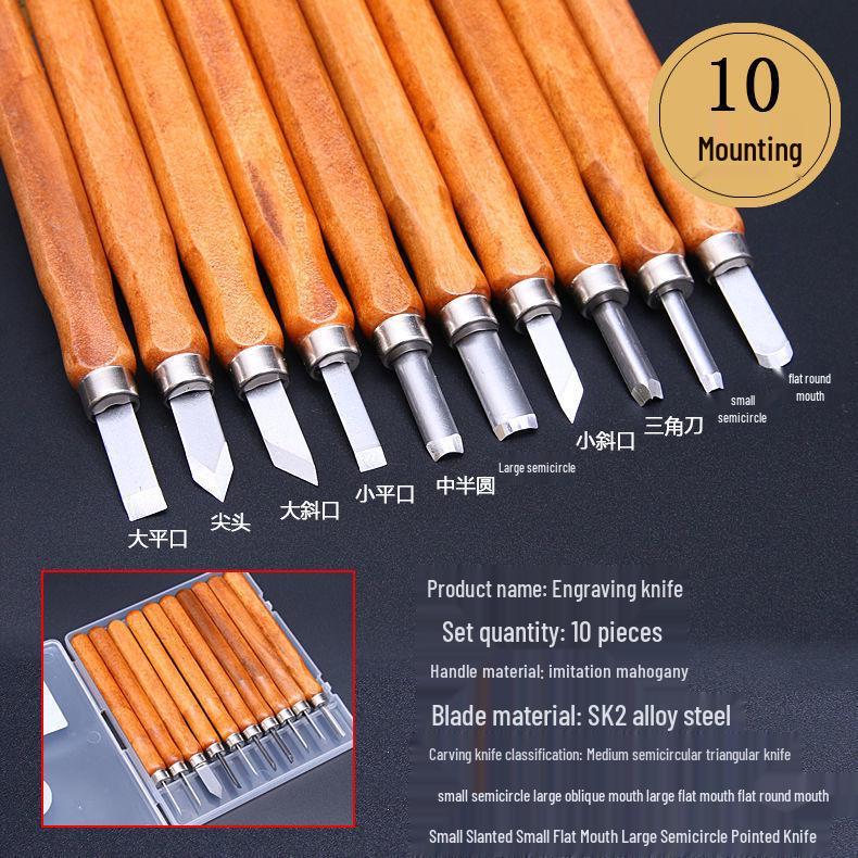Zestaw noży do rzeźbienia w drewnie do ręcznego rzeźbienia, tworzenia stempli i pieczęci