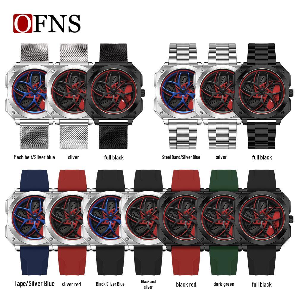 European-Style Men's Sport Quartz Watch with Waterproof Skeleton Design and Versatile Silicone Strap