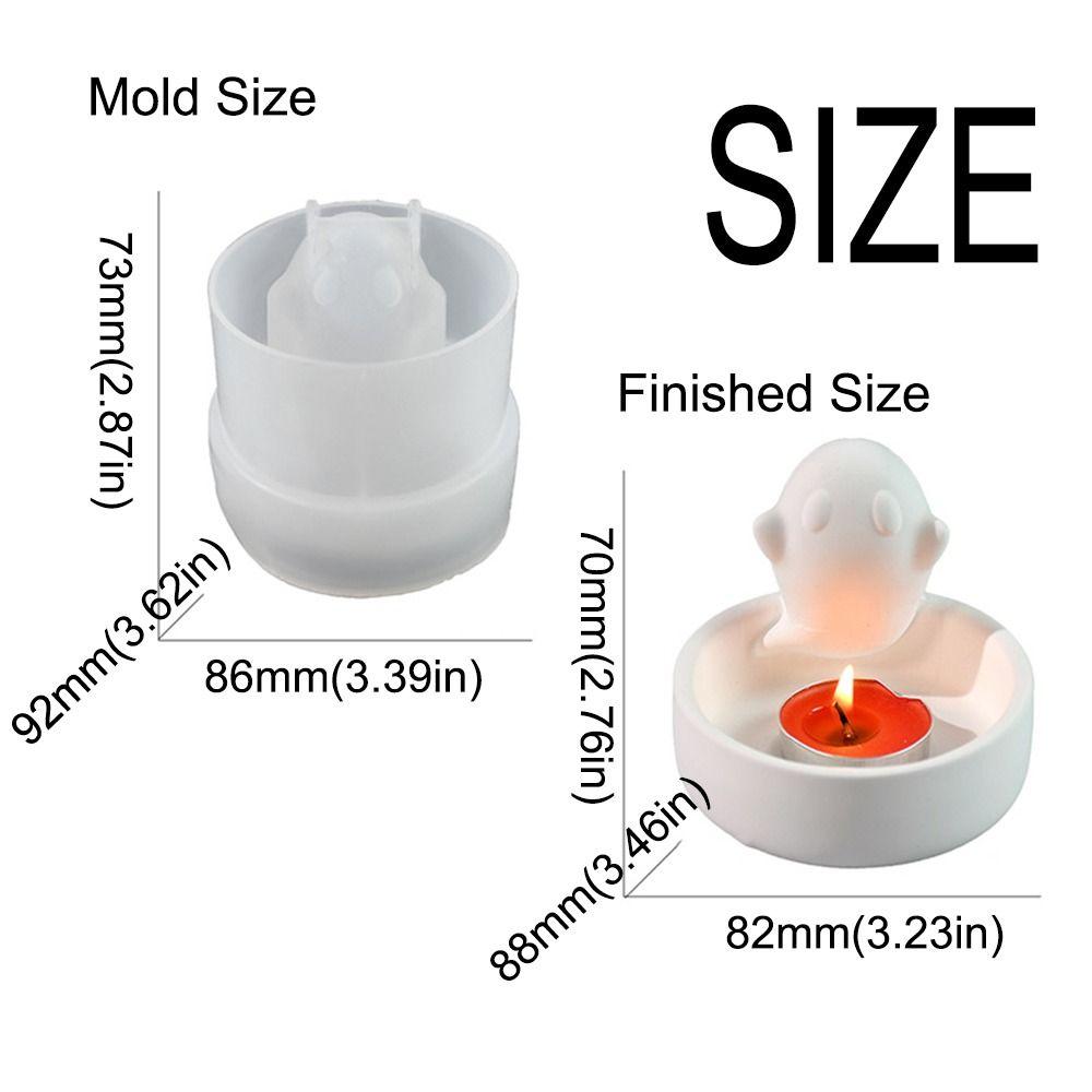 Creative Ghost Candlesticks Silicone Mold DIY Halloween Spooky Mold for Beginners