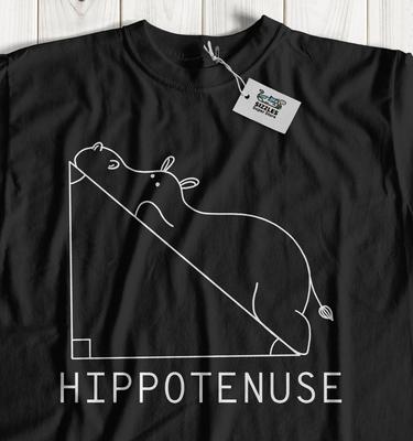 Maglietta Unisex Divertente Ippopotamo Matematica Ipotenusa Teorema di Pitagora