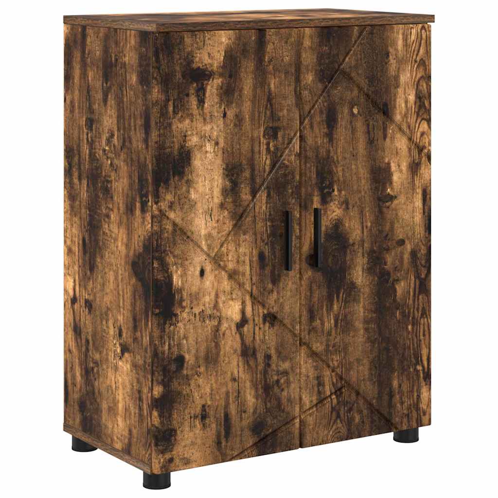 Bathroom Cabinet with Door Smoked Oak 60 x 35 x 80 cm