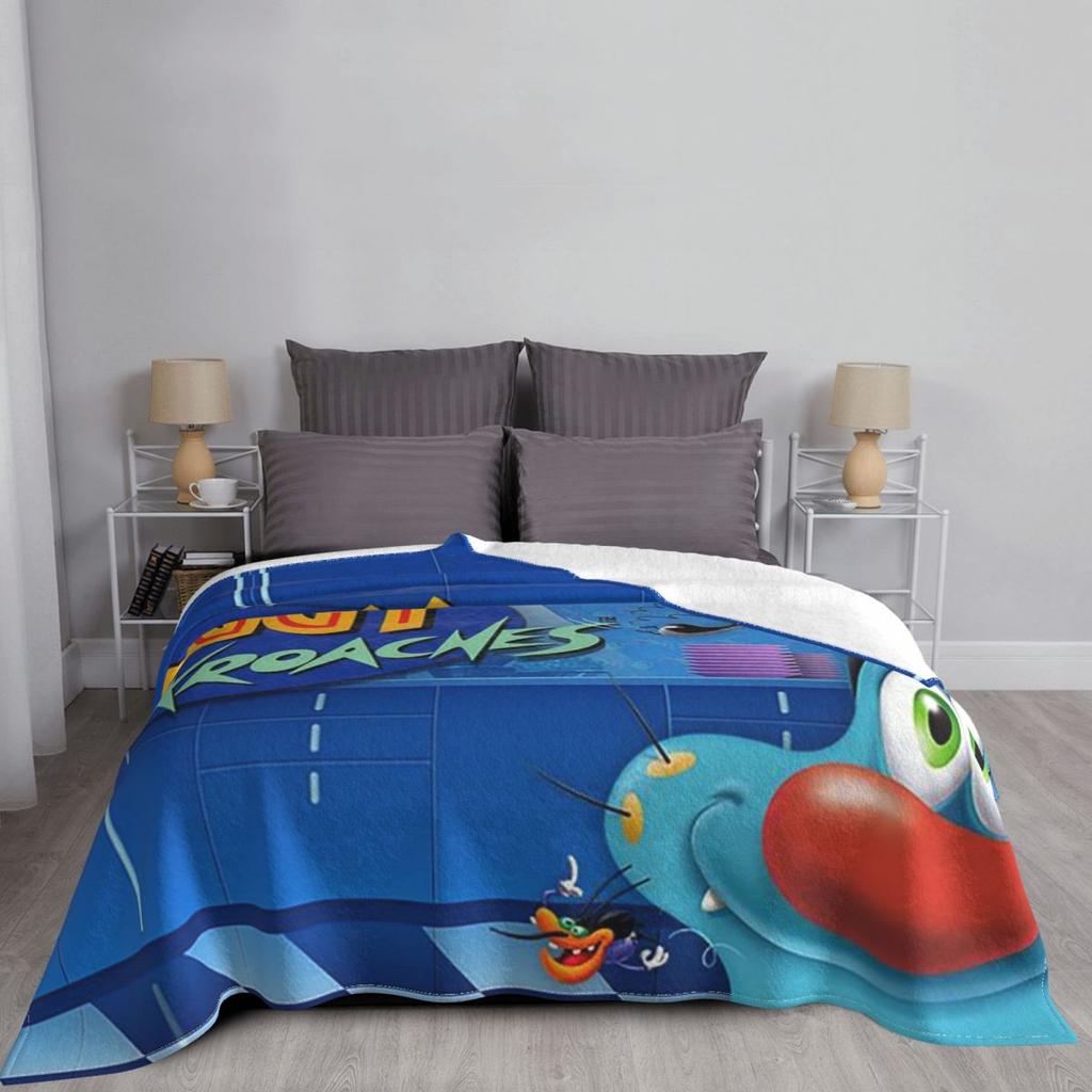 Animation Anime Film Oggy und die Kakerlaken Decken Weiche Warme Flanell Überwurfdecke Abdeckung für Bett Wohnzimmer Reise Sofa