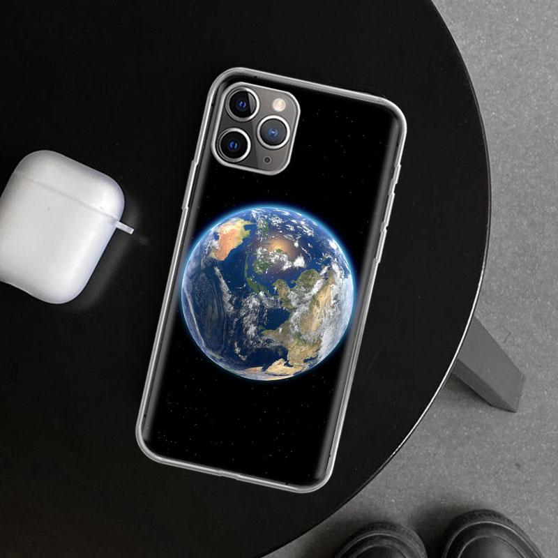 Earth Stars Space Phone Case Cover for iPhone 11 12 13 Mini 14 15 Plus 16 Pro Max 17 Air 7 8 + SE Art Customized Fundas 11 12 13