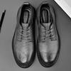 2024 New Lace Up Cowhide Mountaineering Shoes Men's Casual Work Shoes High Quality Brand Fashion Business Casual Leather Shoes