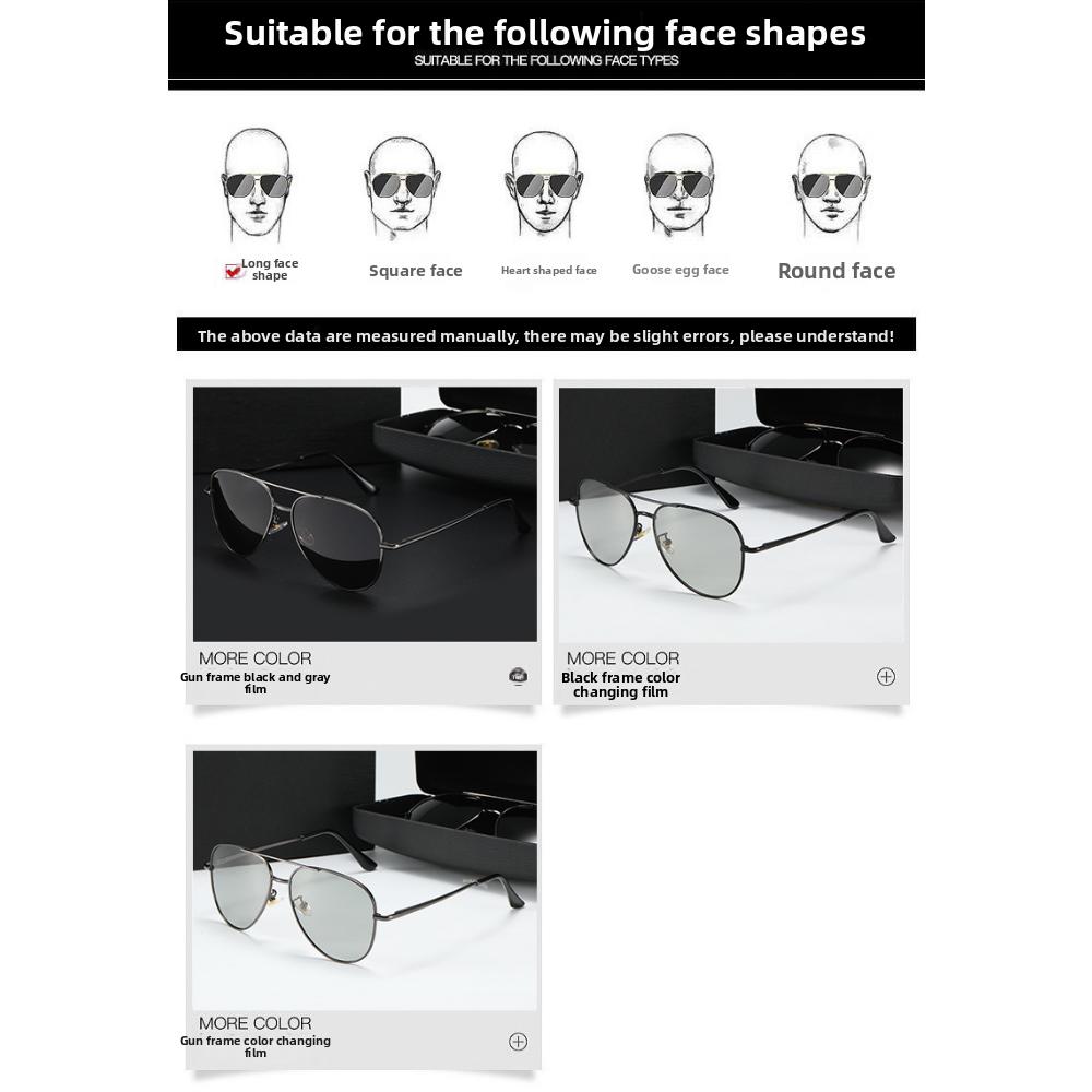 Herren Sonnenbrille mit großem Rahmen, gefederte polarisierte Fahrbrille, Outdoor-Angel-Sonnenbrille, Krötenbrille A103