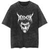 Fit Summer Berserk Stained Leather Washed Vintage Short Sleeve Tshirt Warrior Shirt Retro High Street Loose Cotton Top