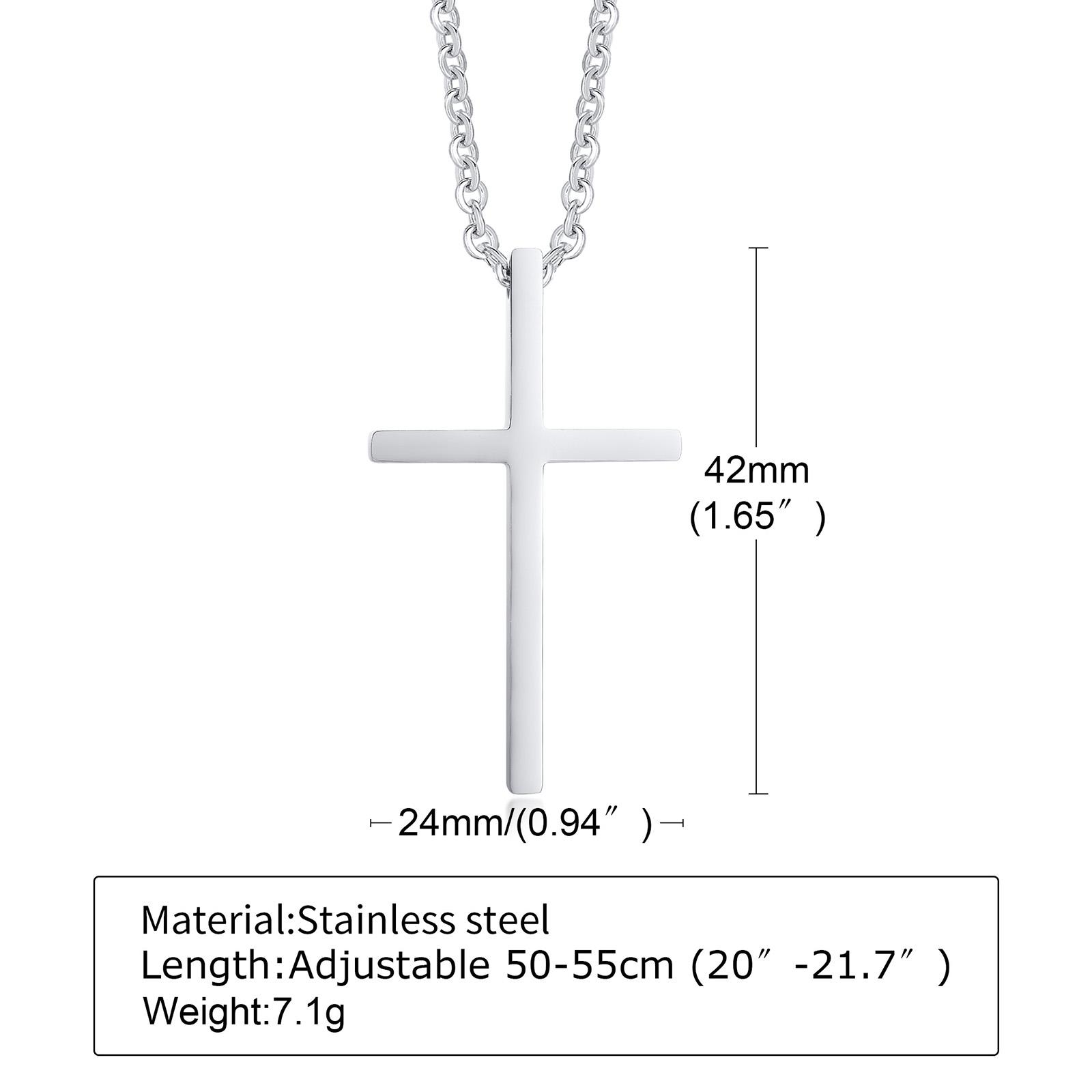 

Stainless Steel Cross Pendant Necklace for Couples, Rose Gold and Black Color, Charm Crucifix Cross Necklace