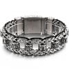 Religious Bracelet for Men 316L Stainless Steel 22MM Buddhist Scriptures Link Men's Bracelets Leather On Hand Jewelry Massive