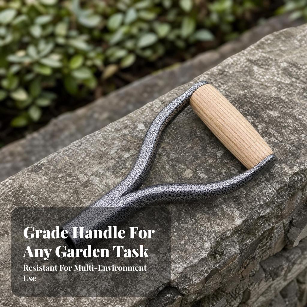 Y-Grip Tool Handle with Wooden Grip Two-Handed for Outdoor Work, Landscapers