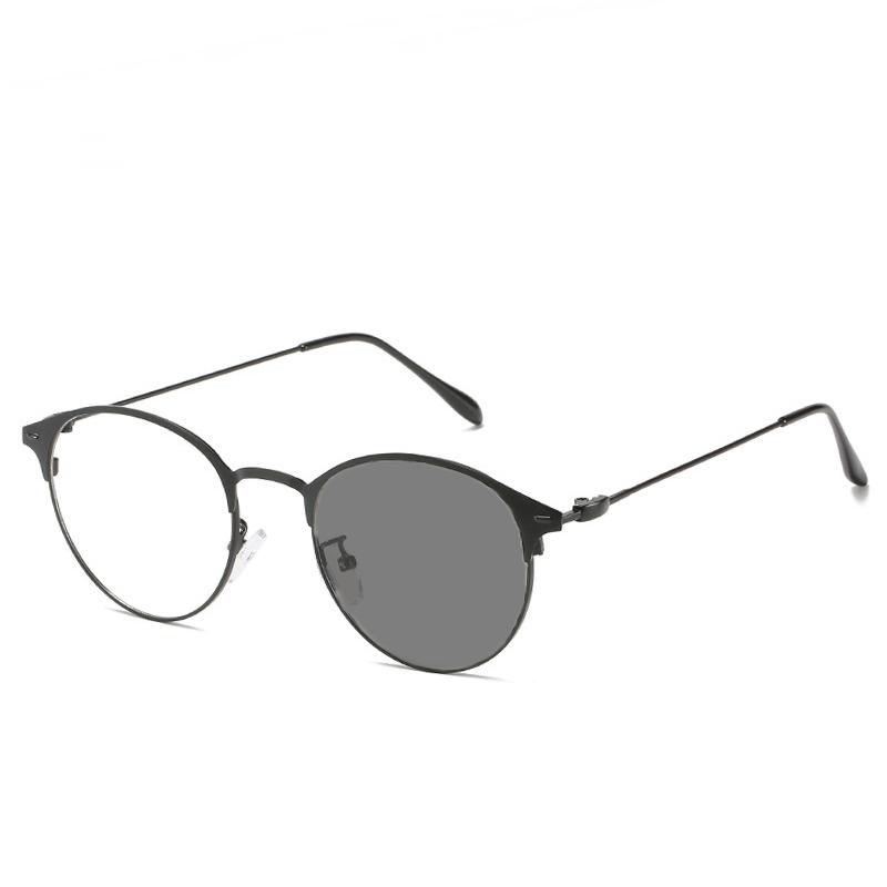 

Модные фотохромные очки с круглой оправой для мужчин, солнцезащитные очки с защитой от синего света, меняющие цвет, для женщин и мужчин, солнцезащитные очки