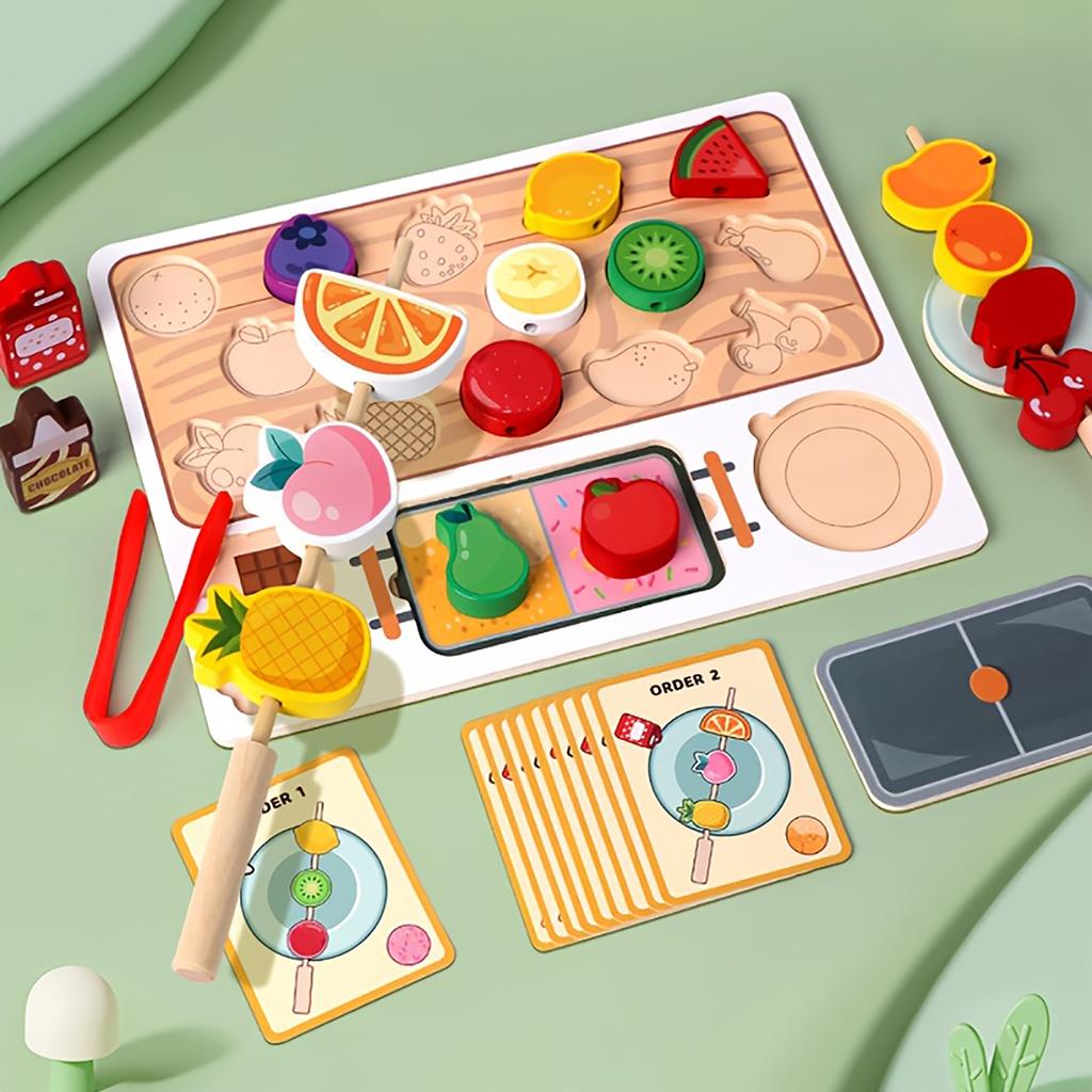 Children's Wooden Early Education Fruit Three-dimensional Puzzle Toys