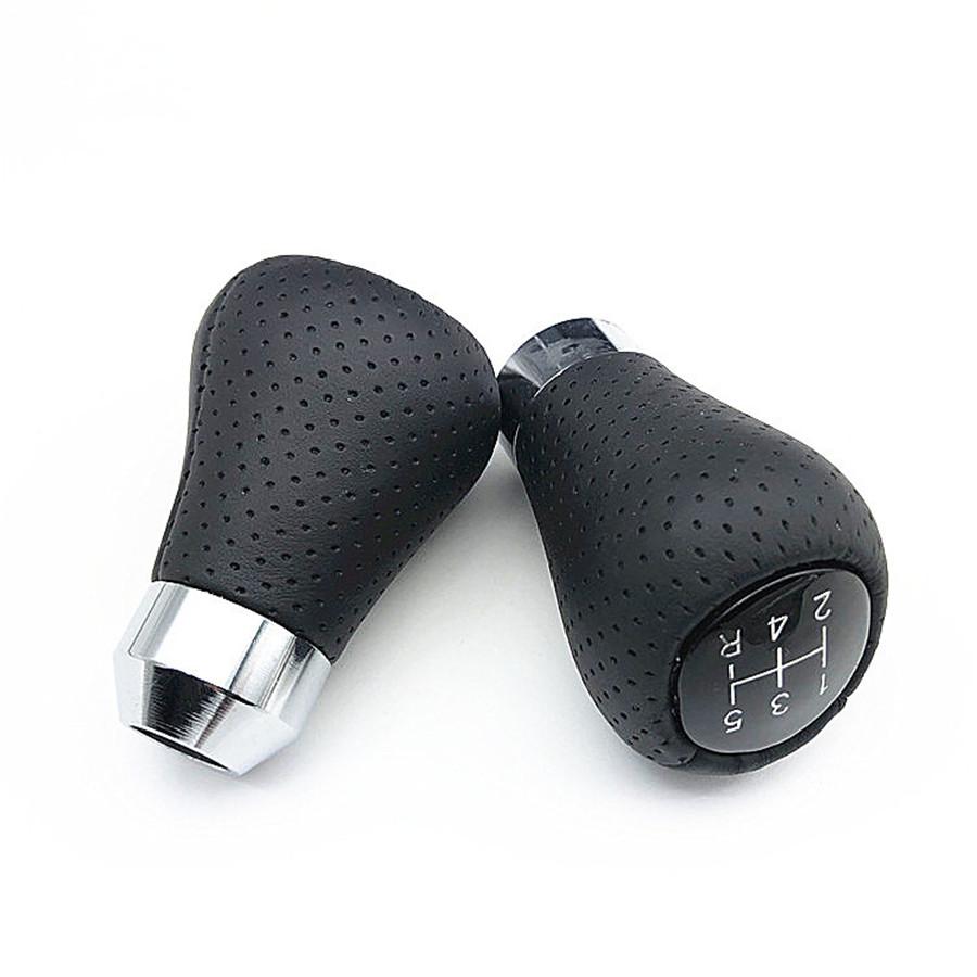 Genuine Leather Gear Shift Knob Lever  For Auto Car Manual 5 Speed Transmission