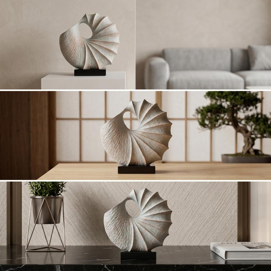 Shell Sculpture Distressed Decor Beach-Themed for Decorators