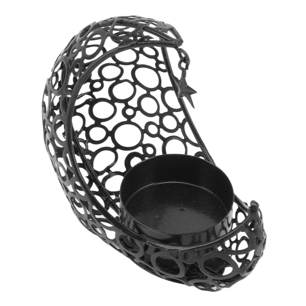 Romantic Moon Candlestick Iron Hollowed Candle Holder for Weddings Christmas Decoration Dining