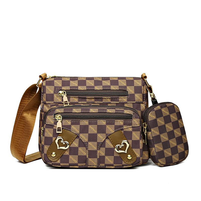 

Женская сумка через плечо Сумка для мамы среднего возраста Многослойная сумка Женская сумка с принтом хаки