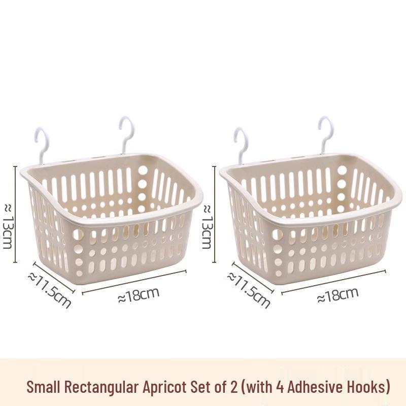 Wall-Mounted Plastic Storage Basket for Kitchen and Bathroom