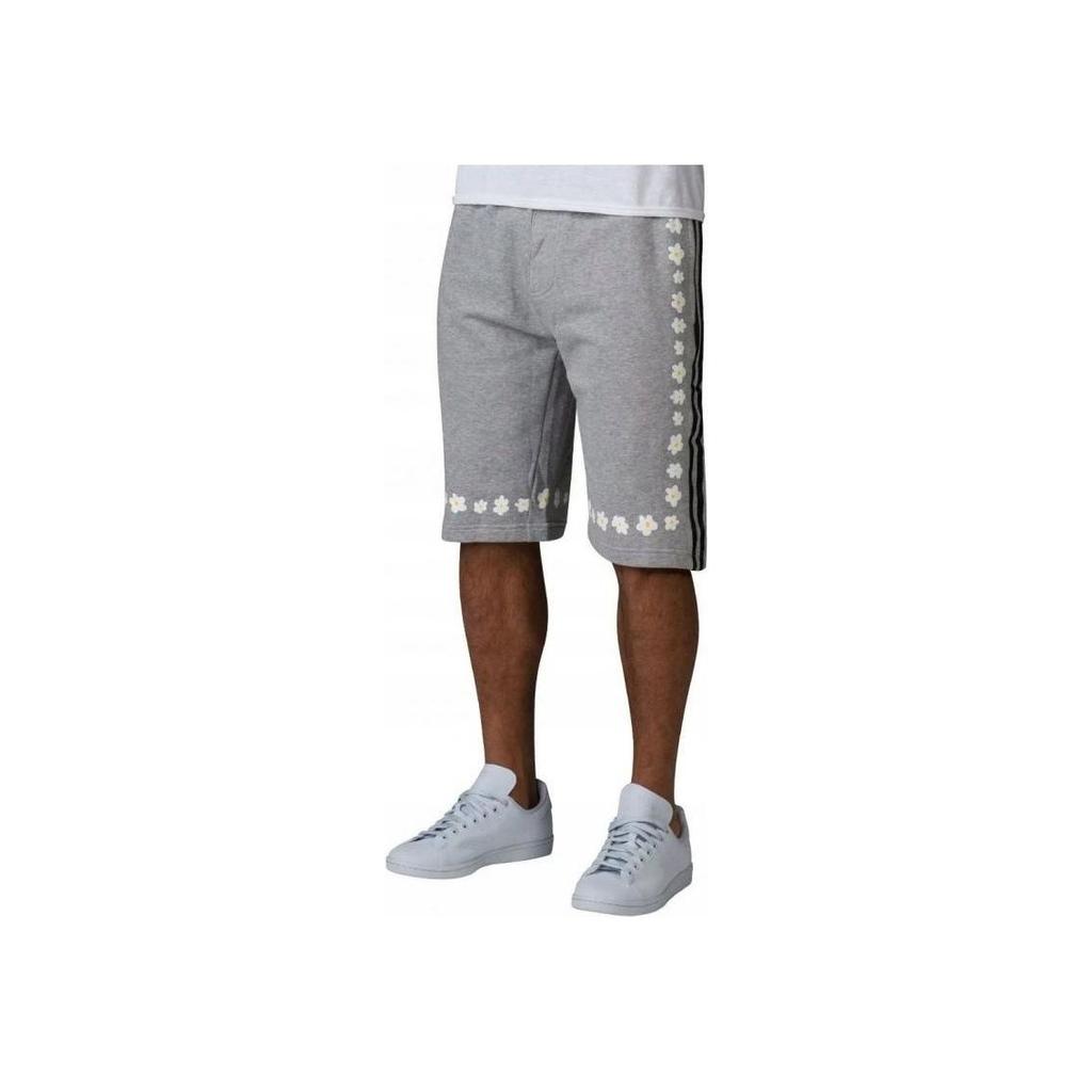 Adidas Originals Williams Floral Print Mid-Rise Elastic Waist Casual Shorts Men Shorts Gray AO2997