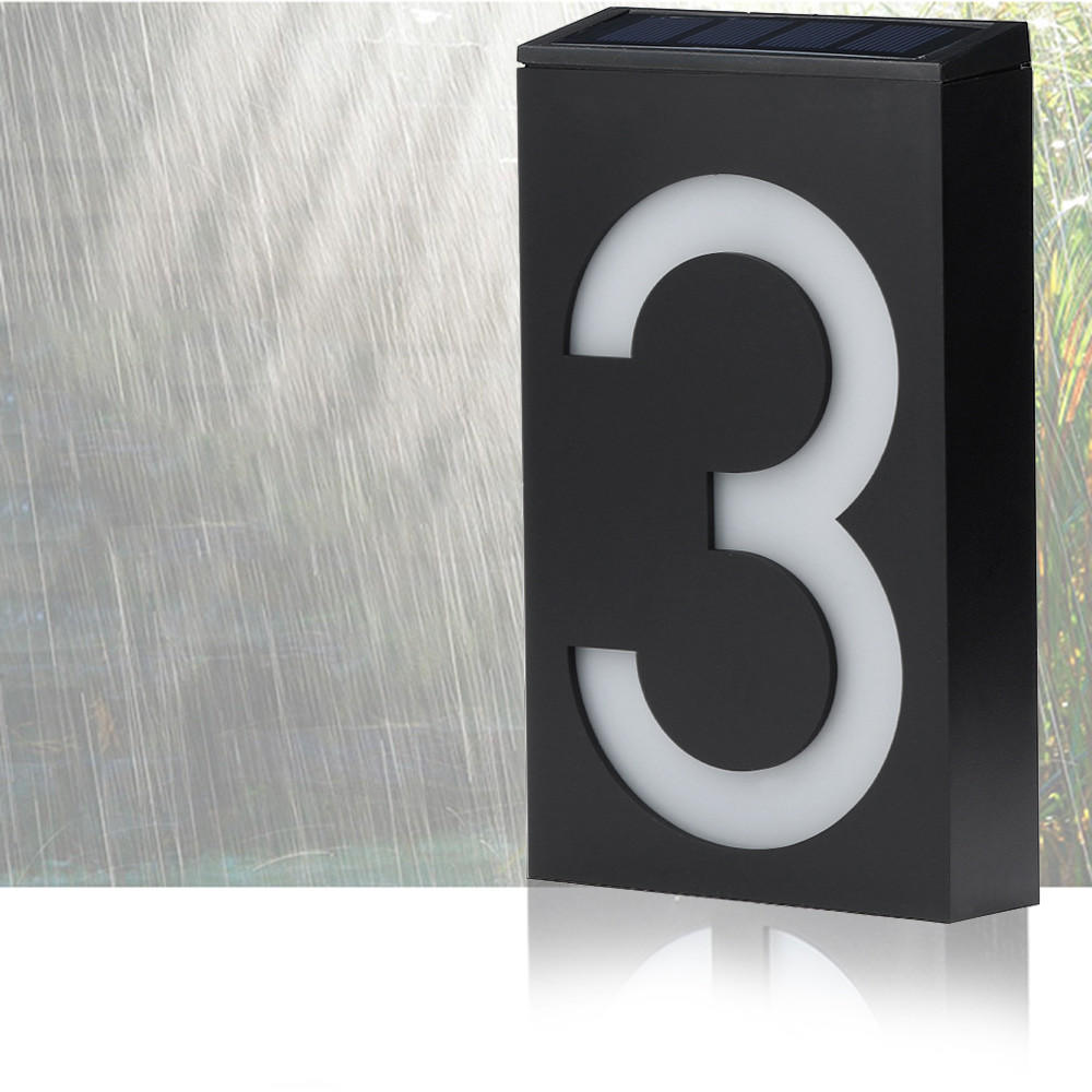 

Светодиодный свет на солнечной энергии, вывеска, дом, отель, дверь, адрес, табличка с номером, цифровая табличка чёрный