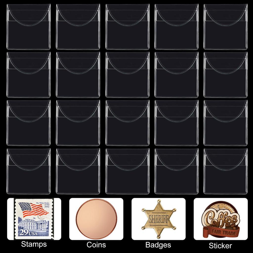 50Pcs Single Pocket Coin Sleeves Coin Storage Sleeves Coin Protectors Clear Coin Holders for Coin Collectors Protector