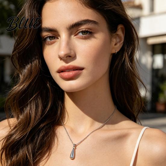 Fragrance Holder Necklace Pendant Twist-Open Design Stainless Steel Water Drop