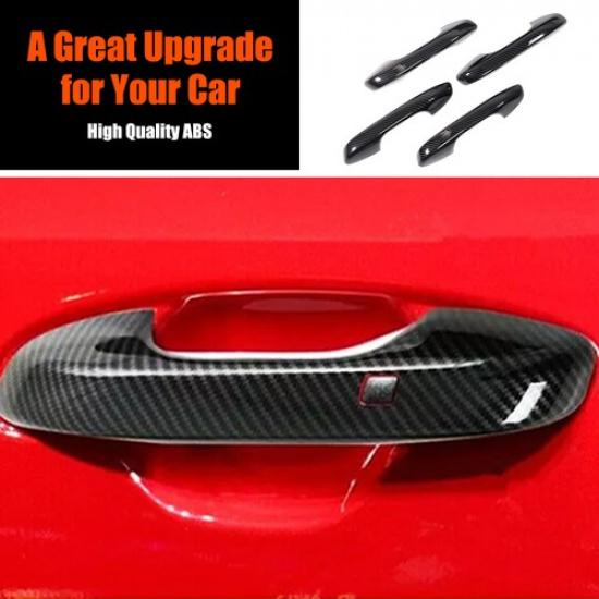 ABS Carbon Fiber Exterior Door Handle Decor Cover Trim For Kia Sorento MQ4 21-25