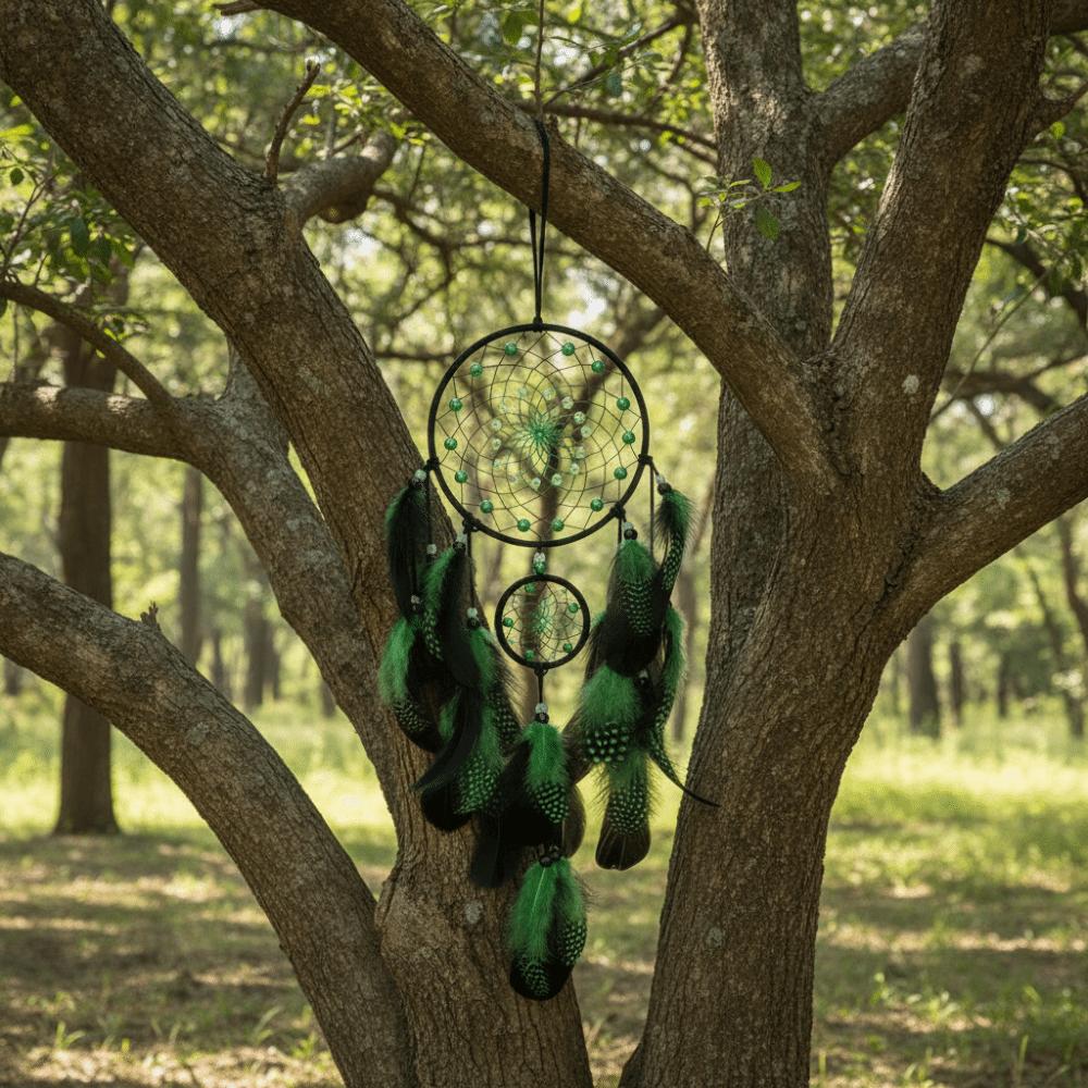 Handgewebter leuchtender Perlen-Traumfänger Buntes Feder-Wandbehang Feder-Windspiel Geschenk