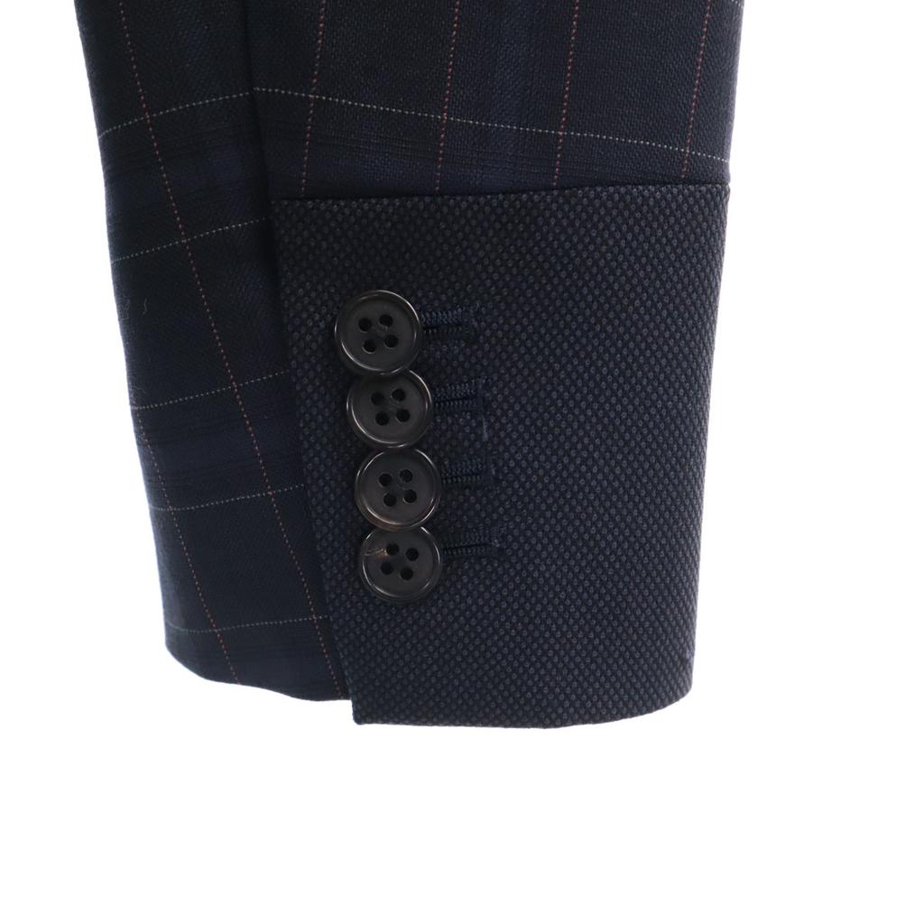 Paul Smith Made In Japan Check Pattern Tailored Jacket 40 Navy Women Used