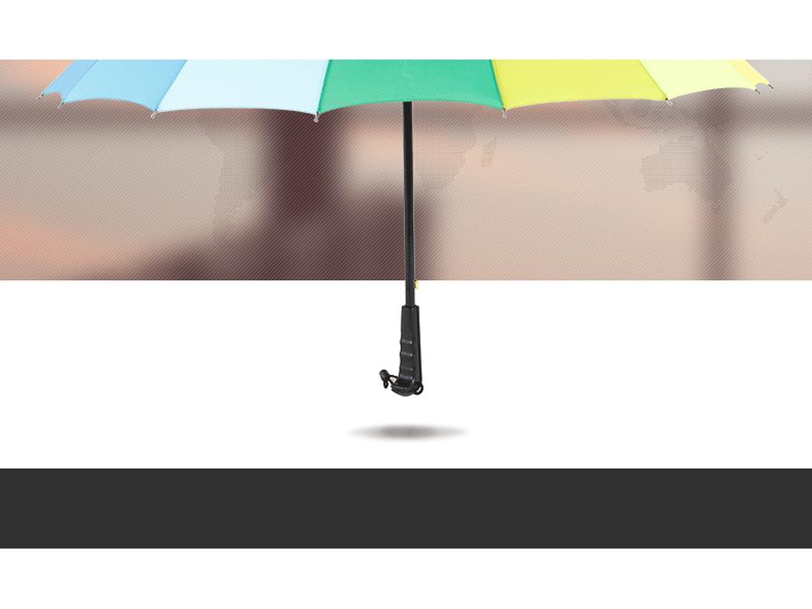 Automatic 16-Rib Rainbow Umbrella with Long Handle and Custom Logo