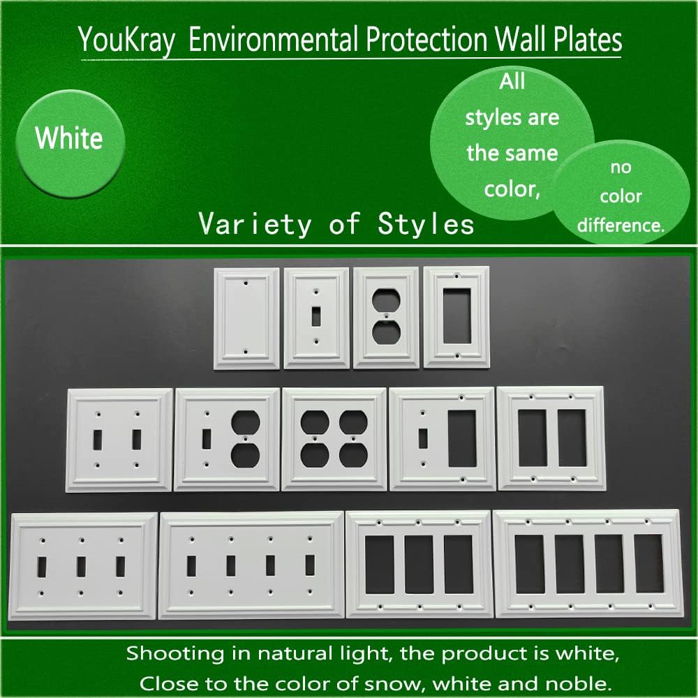 Wall Plates, Duplex Outlet Covers, Toggle Light Switch Plates, Decorator Light Switch Cover, Bamboo Fiber Material Standard Size Wall Plates of