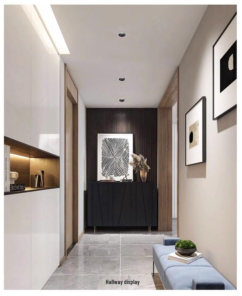 Ultra-Narrow Bezel LED Recessed Downlight: Anti-Glare Spotlight with Three-Color Light Change