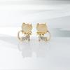 Hot Fashion Earrings/jewelry/Lovely Rhinestone Cat  Cute  Stud  Gifts For Women Girls 2024