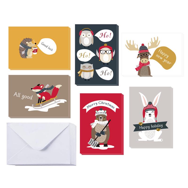 24PCS Christmas & Thanksgiving Greeting Card Set - Festive Holiday Designs for Gifts