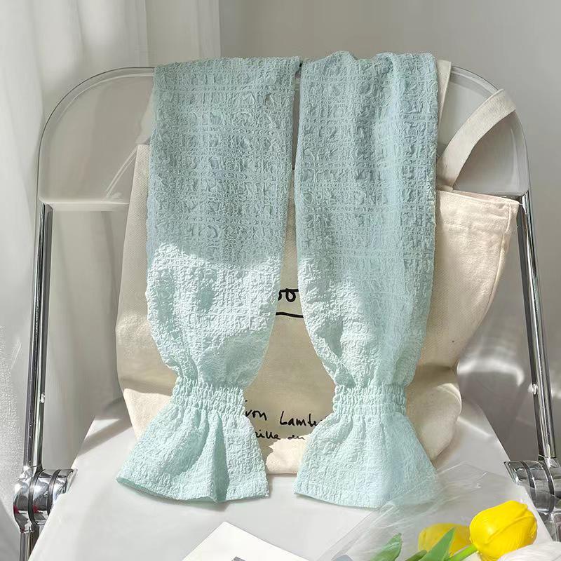 UV Protection Striped Cotton Arm Sleeves: Breathable, Loose, Long Gloves for Driving & Cycling