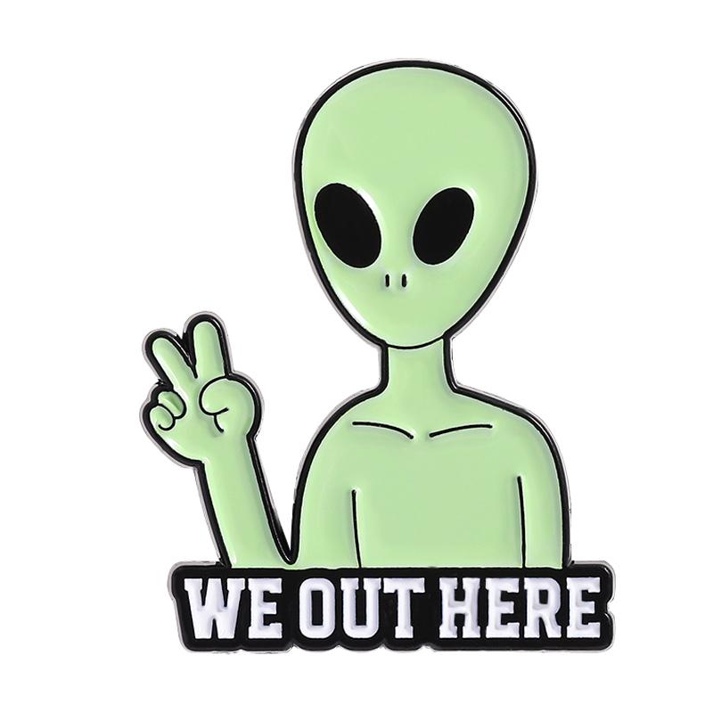 

Too Cool For This Planet Enamel Pin Funny Alien Quote I Don t Believe In Humans We Out Here Brooches Lapel Badge Jewelry Gifts