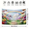 2D Frühlings-Regenbogen-Hintergrund, Bunter Garten mit Tulpen & Schmetterlingen Hintergrund für Outdoor-Themenveranstaltungen