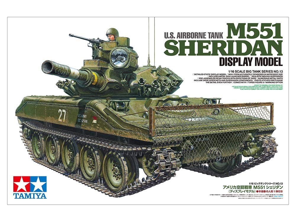 Seria Dużych Czołgów Tamiya 13 Czołg Powietrznodesantowy Armii M551 Sheridan Model do Eksponowania Model Plastikowy 36213 1/16 Nie. NAS.