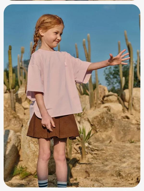 David Bella Junior Short sleeved T-shirt Summer Dress New Girl's Cool and Antibacterial Top Boys' Moisture absorbing Quick drying Clothes