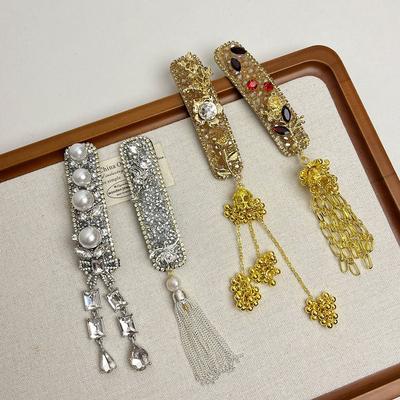 Vintage Ethnic Style Hair Hoop Elegant Chinese Style Side Clip Tassel Bell Hair Clip  Wedding