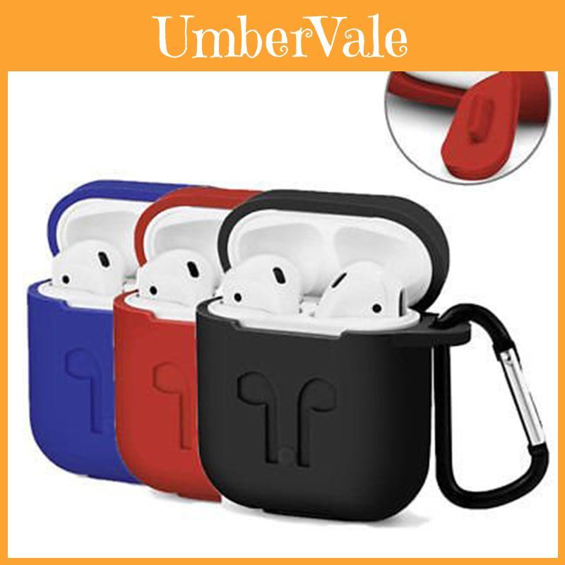 Set Custodia Protettiva per Airpods Silicone Stile Flip Trendy Colore Unico