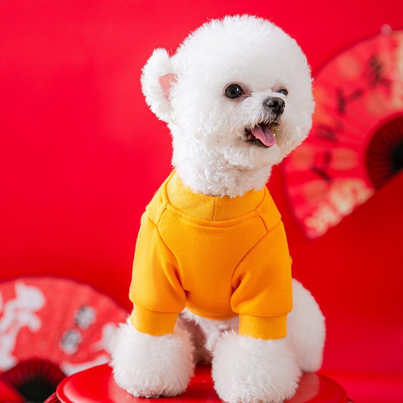 Pet puppy dog sweater teddy than bear puppy cat anti-hair loss spring warm two-legged clothes