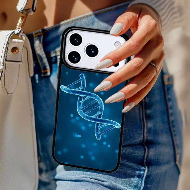 Retro DNA Science Illustration soft Phone Case For iPhone 17 Air 14 15 13 12 Max Cover For Apple 16e 11 Pro Max Plus Coque