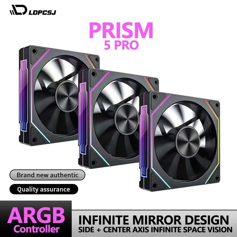 LDPCSJ Prism 4RS 120mm ARGB PC Case Fan with Infinity Mirror Design Motherboard Sync 4PIN PWM CPU Cooler Ventilador Fuel Injectors 6
