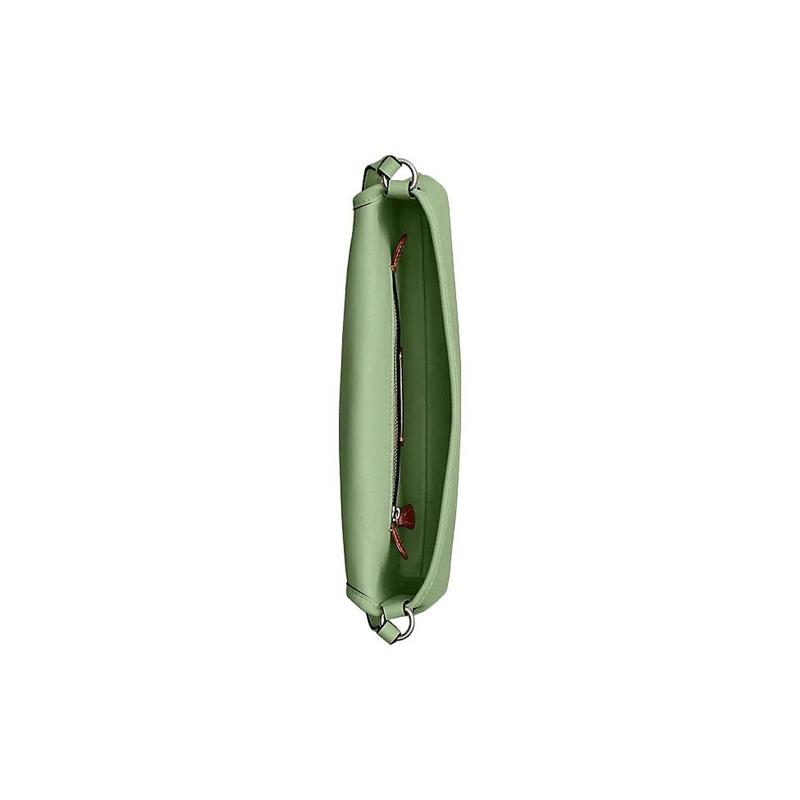 COACH Hamptons 26 solid color clip closure quilted striped flap cow leather handbag medium women's light pistachio