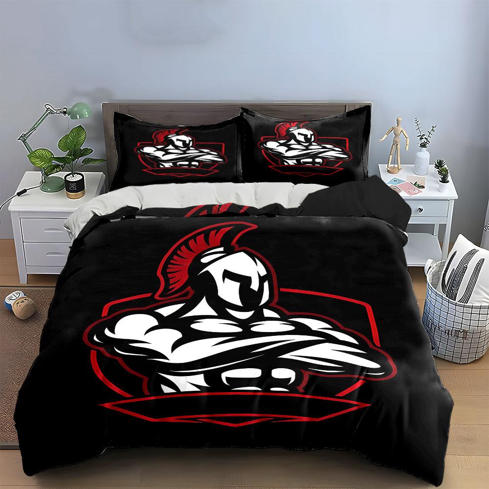 Armored Spartan Warrior Pattern. Bedding Sets Duvet Cover Sets Duvet Covers Pillowcases(1*Duvet Cover 2*Pillowcases Without Duvet Insert)