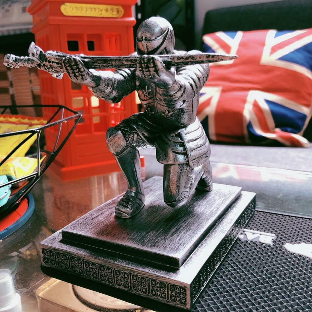 Knight Pen Holder Magnetic Cool Desk Accessories and Organizers Executive Soldier Knight Pen Holder Nice Christmas Gift for Boyfriend Husband Dad Son
