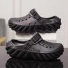 Large size men's hollowed-out breathable hole shoes trendy casual thick-soled bag head drag outdoor cool slippers 2025